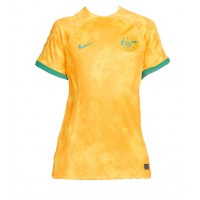 Camisa de Futebol Austrália Equipamento Principal Mulheres Mundo 2022 Manga Curta